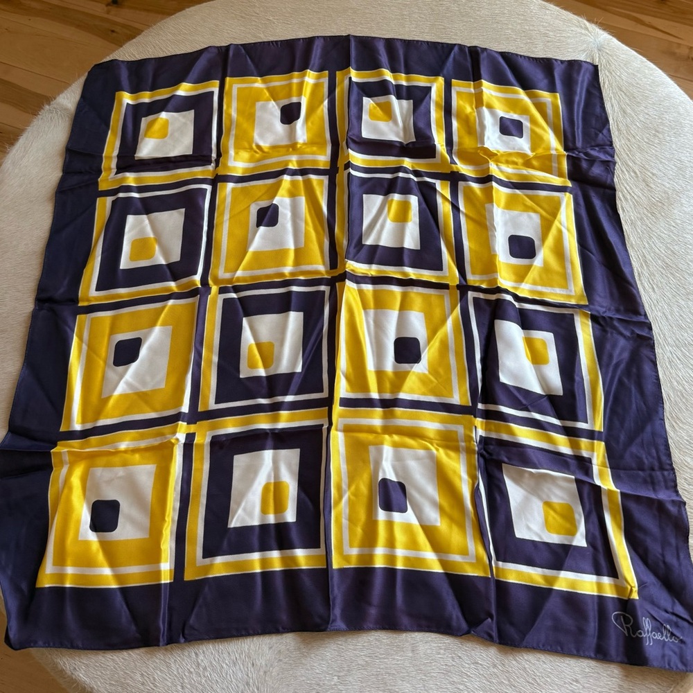 Raffaello Scarf in Yellow, White & purp